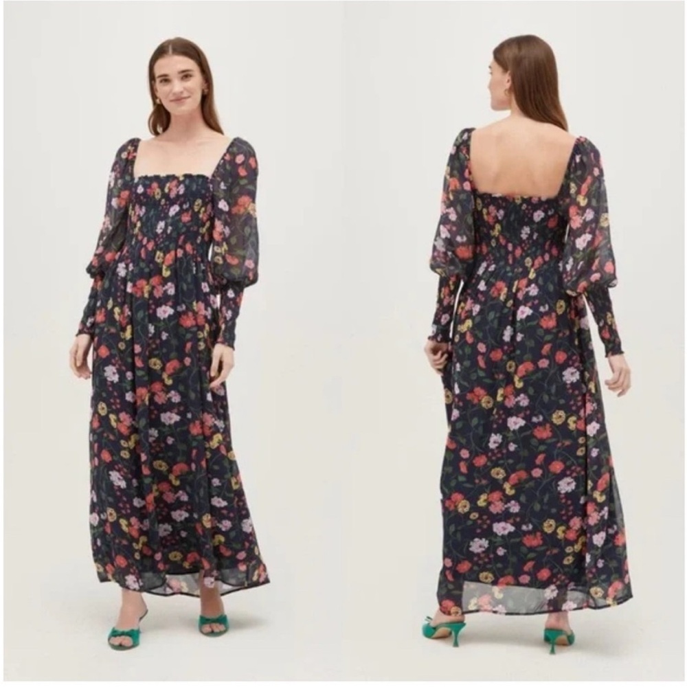 Hill House Navy Floral Angelica Nap Dress XS